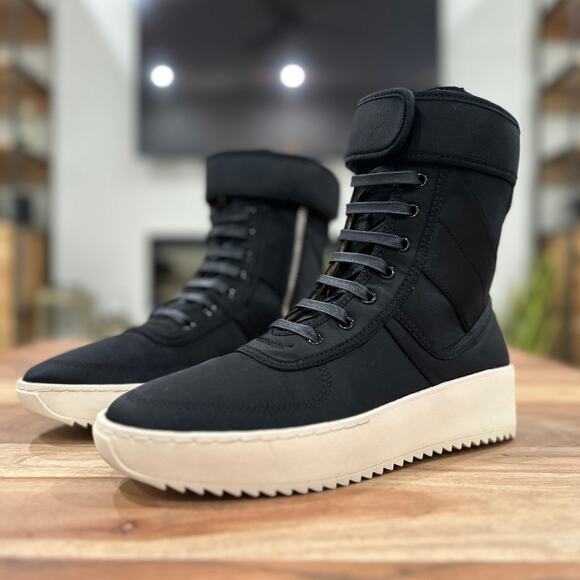 Fear Of God EU 45 US 9.5 Military Black Nylon High Top Sneaker FG-MSNY-BLK16 main image 16